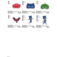Package 6 PJ Masks 02 Embroidery Designs